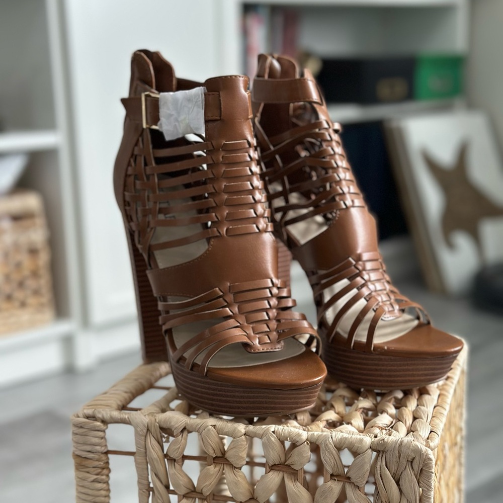 JustFab Helena Woven Platform High Heel *New*